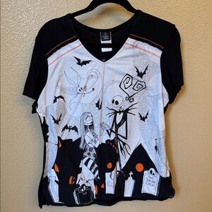 Disney The Nightmare Before Christmas Halloween Scrub Top